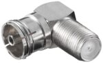 Adaptor Βύσμα Κεραίας TV Θηλυκό σε F Θηλυκό Γωνία Μεταλλικό Goobay 12237