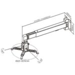 Brateck PRB-2W Βάση Τοίχου Projector 20kg Max Μαύρη - Image 2