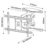 Βάση Τοίχου JollyLine για TV έως 80" 45kg Max με Βραχίονες Μαύρη ELB4080 - Image 2
