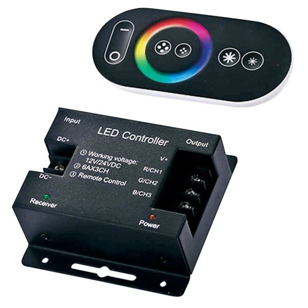 C Controller για Ταινίες LED RGB 12/24VDC 216W/432W με Τηλεχειριστήριο Αφής RFTC-01 - Image 1