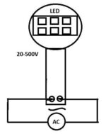 Ψηφιακό Βολτόμετρο Πίνακα LED 3 Ψηφίων 20÷500VAC Ø25x50mm, Φ22mm Κόκκινο VM-20-500V 12.3.38 - Image 2
