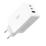 XO Ταχυφορτιστής Πρίζας με 2x USB-C Power Delivery 65W Max. & 1x USB-A Quick Charge 3.0 18W Τεχνολογίας GaN Λευκός CE13
