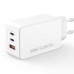 XO Ταχυφορτιστής Πρίζας με 2x USB-C Power Delivery 65W Max. & 1x USB-A Quick Charge 3.0 18W Τεχνολογίας GaN Λευκός CE13 - Image 2