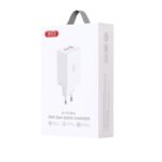 XO Ταχυφορτιστής Πρίζας με 2x USB-C Power Delivery 65W Max. & 1x USB-A Quick Charge 3.0 18W Τεχνολογίας GaN Λευκός CE13 - Image 3