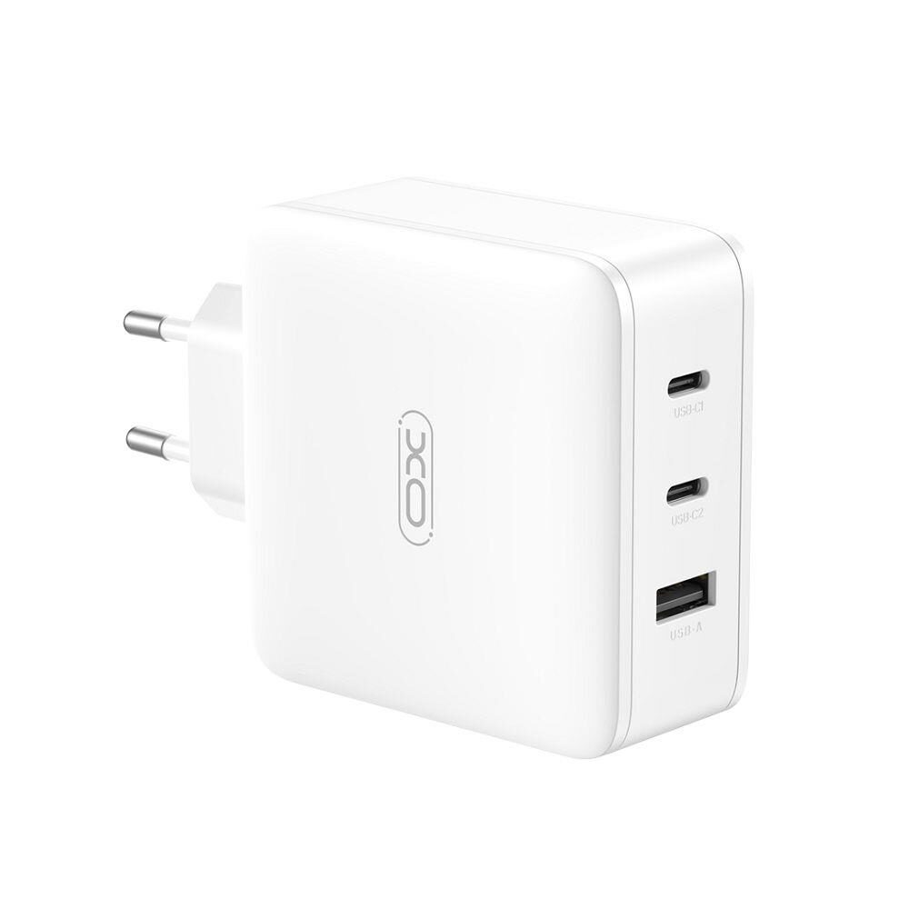 462860570-o1-1.jpg XO Ταχυφορτιστής Πρίζας με 2x USB-C Power Delivery 100W Max. & 1x USB-A Quick Charge 3.0 18W Τεχνολογίας GaN Λευκός CE14 - Image 1