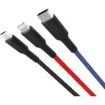 Καλώδιο Φόρτισης & Data Lightning/USB-C/Micro USB 15W 1.2m Υφασμάτινο Μαύρο XO NB54 - Image 2