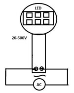 Ψηφιακό Βολτόμετρο Πίνακα LED 3 Ψηφίων 20÷500VAC Ø30x50mm, Φ22mm Πορτοκαλί AD101-22VM ORANGE - Image 2