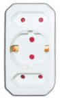 Adaptor Πρίζας από Σούκο Αρσενικό σε 2x Διπολικά & 1x Σούκο Θηλυκά G3-C1-1/2