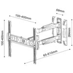 Βάση Τοίχου JollyLine για TV έως 55" 40kg Max με Βραχίονα Μαύρη ELB2655/EXTRA - Image 2