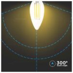 Λάμπα LED Κερί Filament E14 6W Φυσικό Λευκό 4000K 600lm V-TAC 217424 - Image 2