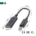 Active Adaptor DisplayPort v1.1 Αρσενικό σε HDMI Θηλυκό 15cm με Επίχρυσα Βύσματα Anga PS-V49A - Image 3
