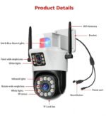 Anga AQ-8123ISW IP Wi-Fi Κάμερα με 2 Φακούς 2MP Εξωτερικού Χώρου IP65 με Κίνηση & Οριζόντιο Auto Tracking με Φακούς 3.6mm & Αμφίδρομο Ήχο - Image 3