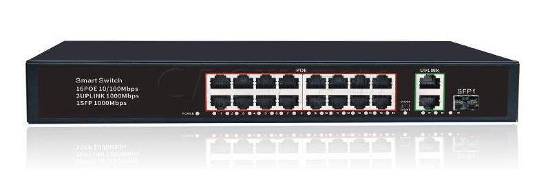946880260-o1-1.jpg Anga CPE-6162BE 16PoE+2+SFP Port Ethernet Switch 10/100Mbps έως 250m 250W Max. 312x185x46mm - Image 1