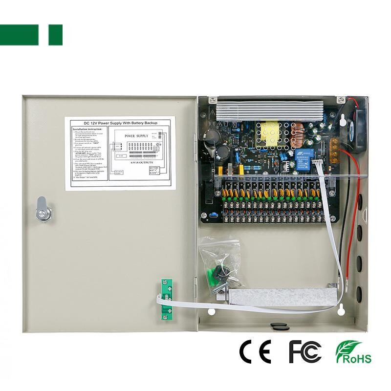 946885420-o1-1.jpg Τροφοδοτικό Switching 12VDC 30A για Συστήματα Ασφαλείας με 18 Εξόδους & Λειτουργία UPS 236x330x92mm Anga CP1209-30A-18-B - Image 1