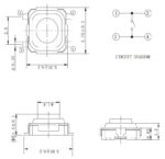 Microswitch TACT 4 Pin Push ON SPST-NO, 50mA 12VDC, 1.77N, SMT 3.35x3.35x1.5mm Jianfu TVAF03N015B2LR - Image 2