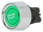 Πιεζοδιακόπτης Φωτιζόμενος Push ON SPST-NO Φ22mm με LED 12V 50A Πράσινο IP40 SCI A2-23B-07-G