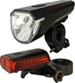 Σετ Επαναφορτιζόμενος Φακός Ποδηλάτου LED 70lm με Φανάρι, Δέσμη 135m IP67 με Micro USB & 3 Επίπεδα Φωτεινότητας Arcas 13.02.0072