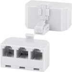 Adaptor Τηλεφωνικό Αρσενικό RJ11 6P4C σε 3x Θηλυκά TA-1014W
