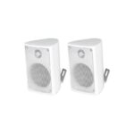 TELE SPS-300W Ζεύγος Ηχείων Πλαστικά 2 Δρόμων 3" 60W 8Ω με Βάση Τοίχου Λευκά