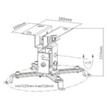 Brateck PRB-2S Βάση Οροφής Projector 20kg Max Μαύρη - Image 2