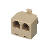 Adaptor Τηλεφωνικό RJ11 6P4C Αρσενικό σε 2x Θηλυκά Μπεζ TA-1013A/K