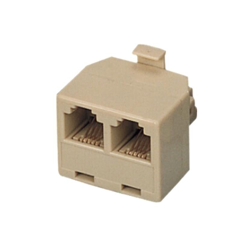723738-o1-1.jpg Adaptor Τηλεφωνικό RJ11 6P4C Αρσενικό σε 2x Θηλυκά Μπεζ TA-1013A/K - Image 1