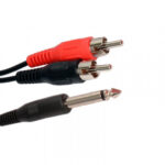 Καλώδιο 6.3mm Mono σε 2x RCA 1.5m Μαύρο CR-147