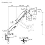 Βάση Γραφείου Brateck για Monitors έως 32″ με Ελατήριο Ανύψωσης Μαύρη LDT97-C012E - Image 2