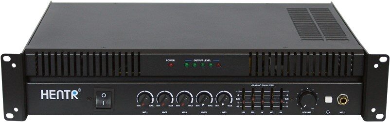 939504960-o1-1.jpg Hentr MPA-500Q Μικροφωνικός Ενισχυτής 250W 8-16Ω 100V 1 Ζώνης 3xMIC/2xAUX Μαύρος - Image 1