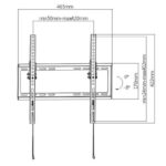 Βάση Τοίχου Brateck για TV έως 55″ 35kg Max με Κλίση Μαύρη KL22-44T - Image 2
