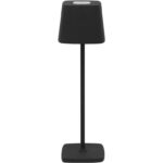 Darwin Επιτραπέζιο Επαναφορτιζόμενο Φωτιστικό Touch LED Ψυχρό Λευκό 6000Κ 120lm IP54 Φ11x38cm Μαύρο DRW-240B