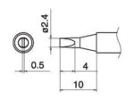 Yihua T12-2.4D Μύτη Κολλητηριού 2.4mm Επίπεδη για το Κολλητήρι YH-948BB/SI των Σταθμών Κόλλησης YH-948DB+-II & YH-948-I - Image 2