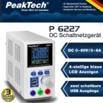PeakTech P 6227 Τροφοδοτικό Εργαστηρίου 1 Καναλιού Switching 0÷60VDC 0÷6A 150W Max. - Image 4
