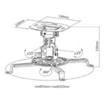 Brateck PRB-18F Βάση Οροφής Projector 13.5kg Max Μαύρη - Image 2