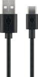 Καλώδιο Ταχείας Φόρτισης & Data USB-A σε USB-C 15W 1m Μαύρο Goobay 45735