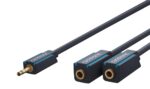 Adaptor 3.5mm Stereo Αρσενικό σε 2x 3.5mm Stereo Θηλυκά 10cm με Επιχρυσωμένα Μεταλλικά Βύσματα Clicktronic 70491