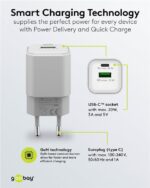 Goobay Mini Ταχυφορτιστής Πρίζας με USB-C Power Delivery & USB-A Quick Charge 3.0 20W Max. Τεχνολογίας GaN 74.3x35.8x35.8mm Λευκός 65865 - Image 3