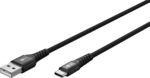 Goobay Καλώδιο Ταχείας Φόρτισης USB-C σε USB-A 15W 0.5m Supersoft Υφασμάτινο με Μεταλλικά Βύσματα Μαύρο 74525 - Image 2