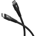 Goobay Καλώδιο Ταχείας Φόρτισης USB-C σε USB-C 60W 0.5m Supersoft Υφασμάτινο με Μεταλλικά Βύσματα Μαύρο 73952