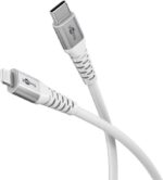Goobay Καλώδιο Ταχείας Φόρτισης Lightning σε USB-C 60W 1m Supersoft Υφασμάτινο με Μεταλλικά Βύσματα Λευκό 74519