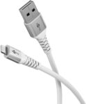 Goobay Καλώδιο Ταχείας Φόρτισης Lightning σε USB-A 12W 1m Supersoft Υφασμάτινο με Μεταλλικά Βύσματα Λευκό 74511
