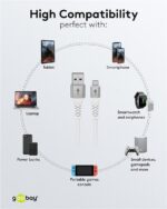 Goobay Καλώδιο Ταχείας Φόρτισης Lightning σε USB-A 12W 1m Supersoft Υφασμάτινο με Μεταλλικά Βύσματα Λευκό 74511 - Image 4