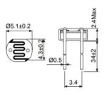 Φωτοαντίσταση 16÷50kΩ 560nm 100mW 150VDC Φ5mm Token PGM5637D - Image 2