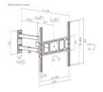 Βάση Τοίχου Brateck για TV έως 55″ 35kg Max με Βραχίονα Μαύρη LPA63-443 - Image 4
