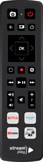 JollyLine Stream Play Universal Τηλεχειριστήριο για IPTV / TV / Συσκευές Ήχου Μαύρο JL1732