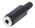 Βύσμα 3.5mm Stereo Θηλυκό Πλαστικό Καλωδίου Μαύρο