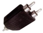 Adaptor RCA Αρσενικό σε 2x RCA Αρσενικά Πλαστικό Μαύρο Ultimax AU1532