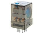 Ρελέ Ηλεκτρομαγνητικό 24VDC 10A 3 Επαφών N.O+N.C 11 Pin Λυχνίας Asiaon 60.13-3