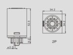 Ρελέ Ηλεκτρομαγνητικό 12VDC 10A 2 Επαφών N.O+N.C 8 Pin Λυχνίας Asiaon MK-2P-2I - Image 3