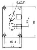 Κουτί Πλαστικό Στεγανό 116x72mm για 2 Μπουτόν Ø22mm Xindali F-19 - Image 2